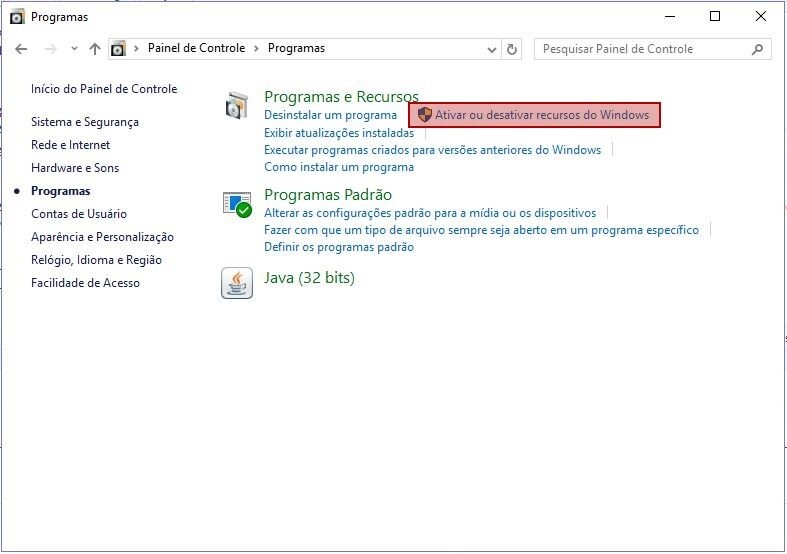 Sistema Operacional Windows 10 > Painel de Controle